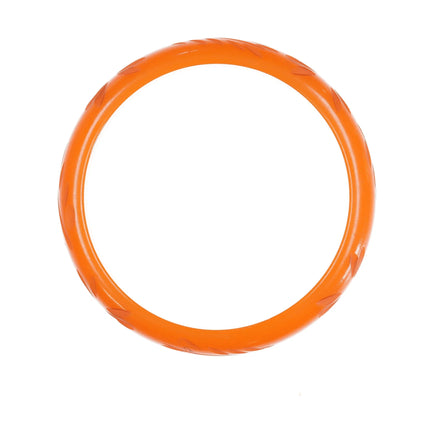 8" c1940's Carved Butterscotch bakelite bangle bracelet - Estate Fresh Austin