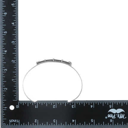 8" Ernest Bilagody Navajo silver blue/grey stingray modernist cuff bracelet - Estate Fresh Austin