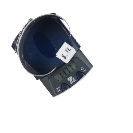 8" Ernest Bilagody Navajo silver blue/grey stingray modernist cuff bracelet - Estate Fresh Austin