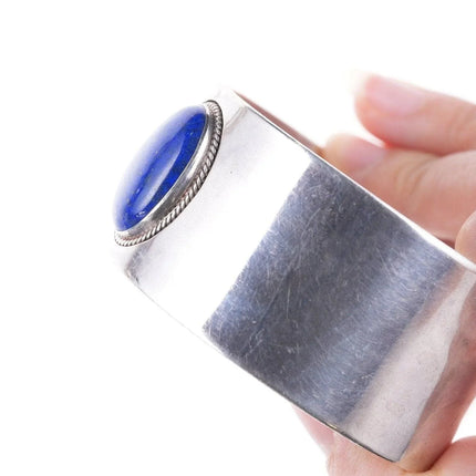 8" Les Baker (1935-2014) Southwestern sterling and lapis bangle - Estate Fresh Austin