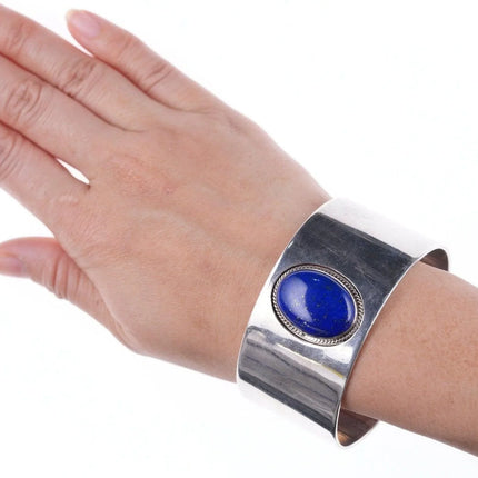 8" Les Baker (1935-2014) Southwestern sterling and lapis bangle - Estate Fresh Austin
