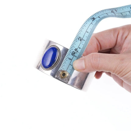 8" Les Baker (1935-2014) Southwestern sterling and lapis bangle - Estate Fresh Austin