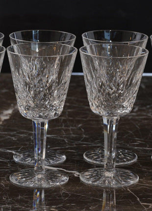 8 Waterford Lismore Crystal Claret Wine Stemmed Goblets - Estate Fresh Austin