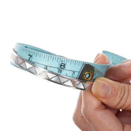 8.5" Zuni sterling mother of pearl channel inlay bangle bracelet - Estate Fresh Austin