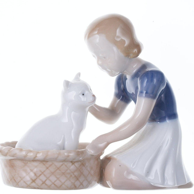 Bing and Grondahl Girl with cat figure