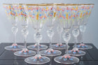 9 Venetian hand painted art glass wine goblets - Estate Fresh Austin