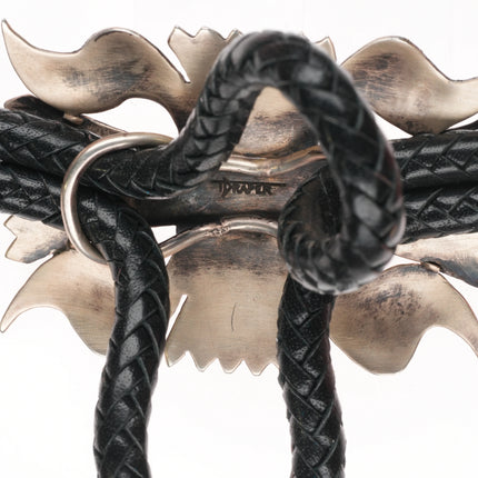 Teddy Draper Jr Navajo Large Ketoh sterling silver bolo tie Carico Lake turqoise