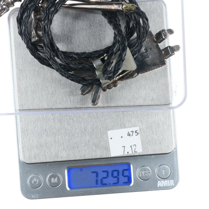 Vintage Helen Long Navajo Sterling silver Coral/turquoise Kachina bolo tie