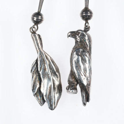 Vintage Helen Long Navajo Sterling silver high grade turquoise Kachina bolo tie