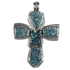 Huge Orville Tsinnie 14k/Sterling variscite double sided cross pendant - Estate Fresh Austin