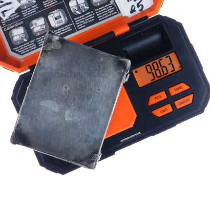 c1950 Navajo silver box with Zuni deer/antelope inlay lid - Estate Fresh Austin