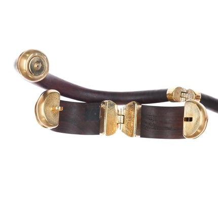 Retro French Inna Cytrine Paris Wood and goldtone choker and bangle