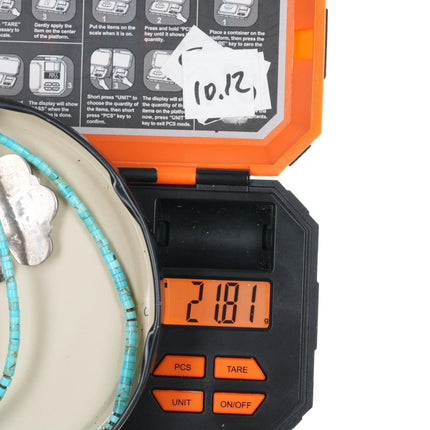 A Dishta Zuni sterling thunderbird pendant/pin on turquoise heishi necklace - Estate Fresh Austin