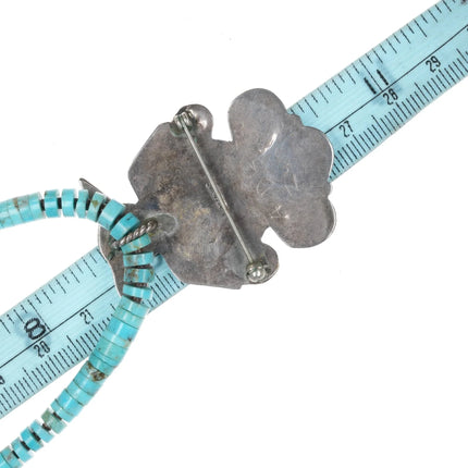 A Dishta Zuni sterling thunderbird pendant/pin on turquoise heishi necklace - Estate Fresh Austin