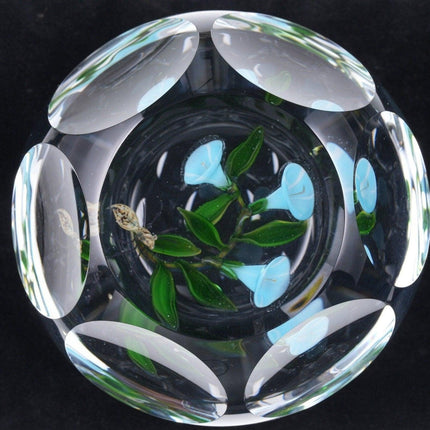 Adelmo (Delmo) Tarsitano (1921 - 1990) Lampwork Faceted Spider and flowers paperwe - Estate Fresh Austin