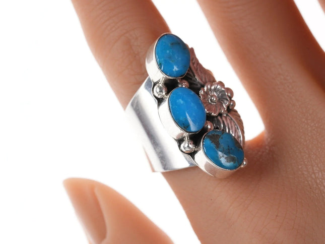 Adjustable Running Bear shop Sterling/turquoise southwestern ring - Estate Fresh Austin
