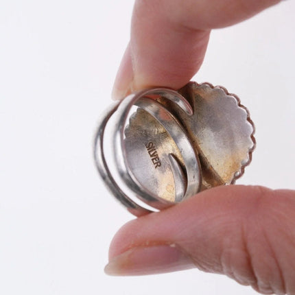 Adjustable Vintage Chinese Silver and turquoise ring - Estate Fresh Austin