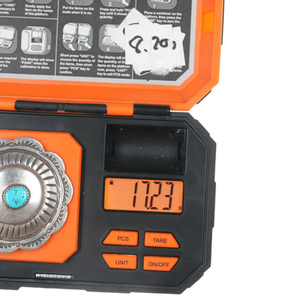 AL Vintage Navajo sterling concho pin with turquoise - Estate Fresh Austin