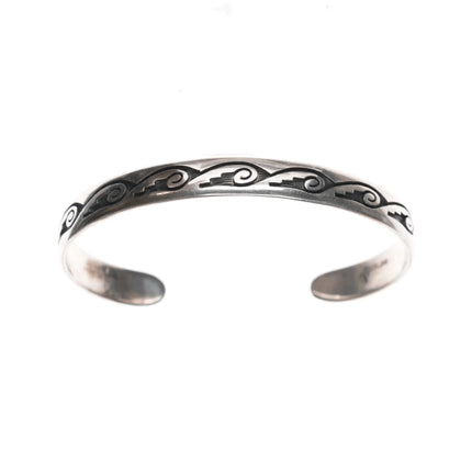 Alaric Polequaptewa Sterling Hopi overlay silver cuff bracelet - Estate Fresh Austin