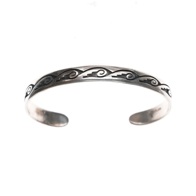 Alaric Polequaptewa Sterling Hopi overlay silver cuff bracelet - Estate Fresh Austin