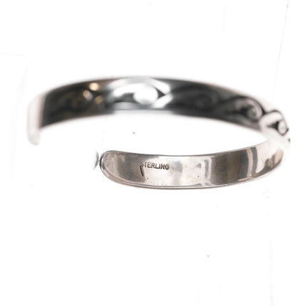 Alaric Polequaptewa Sterling Hopi overlay silver cuff bracelet - Estate Fresh Austin