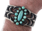 Albert & Jeanette Brown Navajo Tufa Cast Turquoise Cluster Cuff Bracelet - Estate Fresh Austin