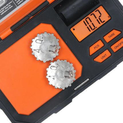 Alice Quam Zuni Mediterranean Coral cluster clip-on earrings sterling - Estate Fresh Austin