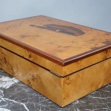 Amazing Marquetry Cigar Humidor Diamond Crown - Estate Fresh Austin