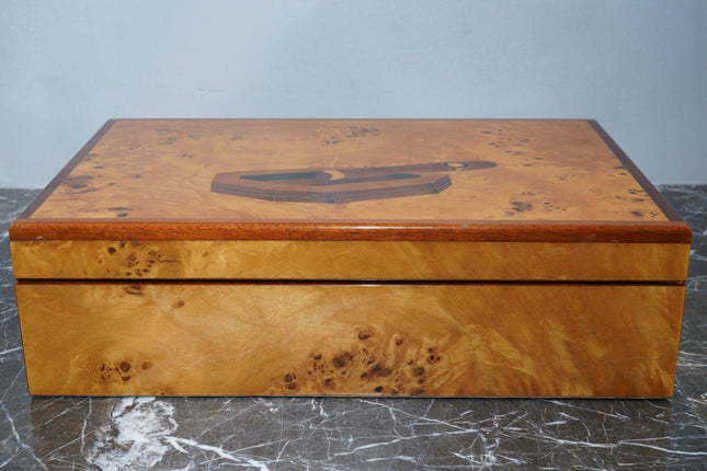 Amazing Marquetry Cigar Humidor Diamond Crown - Estate Fresh Austin