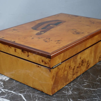 Amazing Marquetry Cigar Humidor Diamond Crown - Estate Fresh Austin
