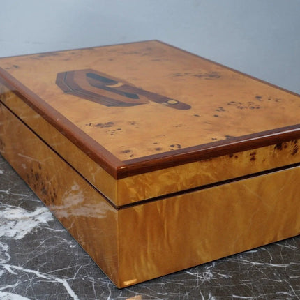 Amazing Marquetry Cigar Humidor Diamond Crown - Estate Fresh Austin