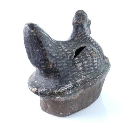 American Redware Folk Art Hen on Nest Bank - Estate Fresh Austin