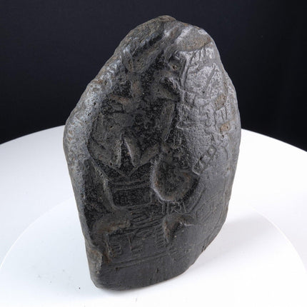 Ancient Artifact Prehistoric Mayan Pre - Columbian Black Stone Hammer Carved Effig - Estate Fresh Austin