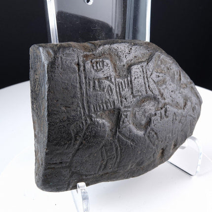 Ancient Artifact Prehistoric Mayan Pre - Columbian Black Stone Hammer Carved Effig - Estate Fresh Austin