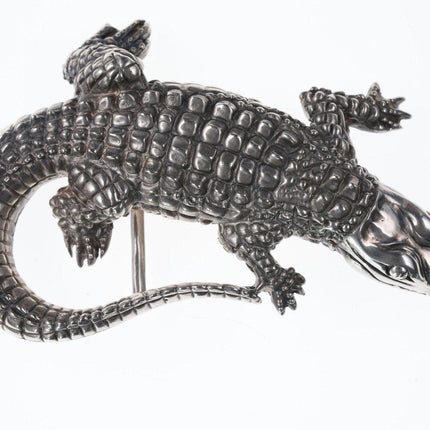 Andreas Beckmann Sterling Alligator Belt buckle on size 26 Alligator belt - Estate Fresh Austin