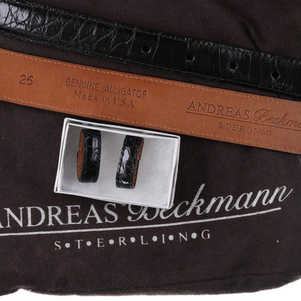 Andreas Beckmann Sterling Alligator Belt buckle on size 26 Alligator belt - Estate Fresh Austin