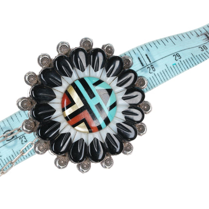 Andrew Dewa Zuni Sterling Multi - stone inlay sunface penant/pin - Estate Fresh Austin