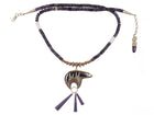 Andy Lee Kirk Isleta Pueblo (1947-2001) 14k gold Sugilite and Opal necklace - Estate Fresh Austin
