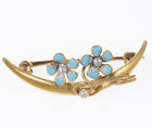 Antique 14k enamel flowers seed pear pin - Estate Fresh Austin