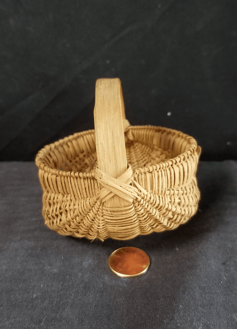 Antique 19th century Miniature Buttocks Basket 3" x 3.25" - Estate Fresh Austin