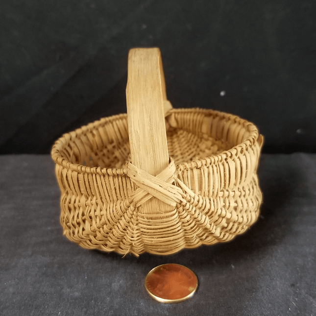 Antique 19th century Miniature Buttocks Basket 3" x 3.25" - Estate Fresh Austin