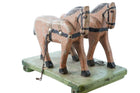Antique American Folk art wood horses pull toy - Estate Fresh Austin