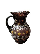 Antique Amethyst Enameled Water Pitcher Art Glass c.1900 Fenton or Northwood - Estate Fresh Austin