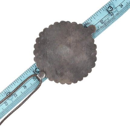 Antique Arabic Sterling, turquoise, and coral pendant on wheat chain - Estate Fresh Austin