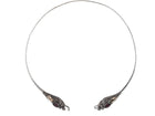 Antique Asian Sterling gold accent and garnet filigree dragon collar necklace - Estate Fresh Austin