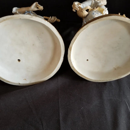 Antique Bisque Man and Woman Statutes c.1870 Best Quality 17.5" tall - Estate Fresh Austin