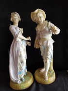 Antique Bisque Man and Woman Statutes c.1870 Best Quality 17.5