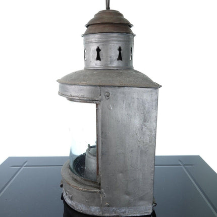 Antique Brass/Tin Wall Mount Nautical/Railroad Lantern - Estate Fresh Austin