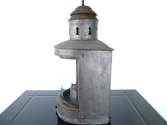 Antique Brass/Tin Wall Mount Nautical/Railroad Lantern - Estate Fresh Austin