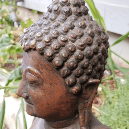 Antique Bronze Buddha Statute Southeast Asian 18th - 19th century 19" - Estate Fresh Austin